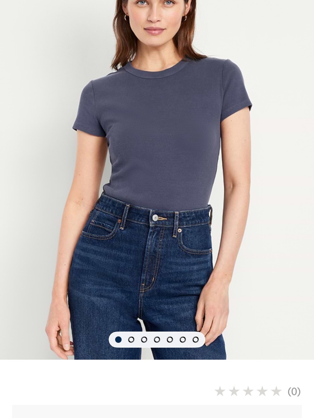 Women's Short Sleeve Crewneck Top - Slate Blue